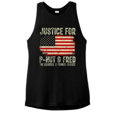 Justice For Pnut And Fred The Squirrel And Peanut Justice Ladies PosiCharge Tri-Blend Wicking Tank