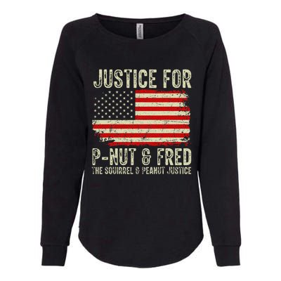 Justice For Pnut And Fred The Squirrel And Peanut Justice Womens California Wash Sweatshirt