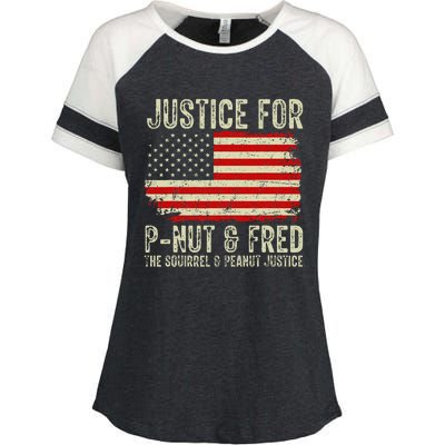 Justice For Pnut And Fred The Squirrel And Peanut Justice Enza Ladies Jersey Colorblock Tee