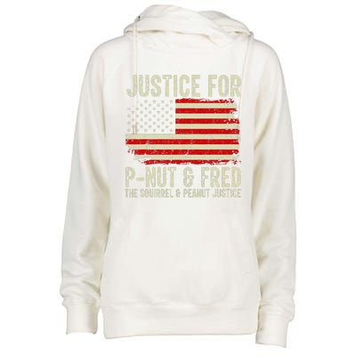 Justice For Pnut And Fred The Squirrel And Peanut Justice Womens Funnel Neck Pullover Hood