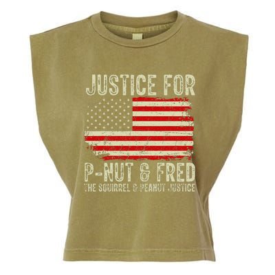 Justice For Pnut And Fred The Squirrel And Peanut Justice Garment-Dyed Women's Muscle Tee