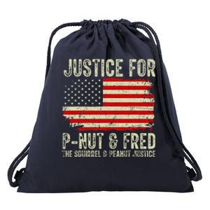 Justice For Pnut And Fred The Squirrel And Peanut Justice Drawstring Bag