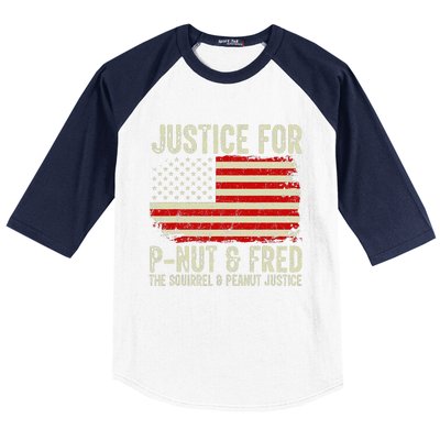 Justice For Pnut And Fred The Squirrel And Peanut Justice Baseball Sleeve Shirt