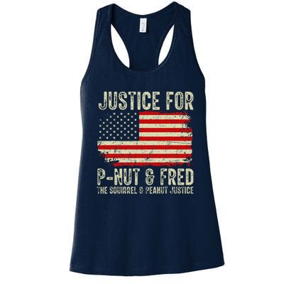 Justice For Pnut And Fred The Squirrel And Peanut Justice Women's Racerback Tank