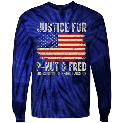 Justice For Pnut And Fred The Squirrel And Peanut Justice Tie-Dye Long Sleeve Shirt