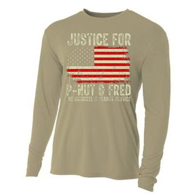 Justice For Pnut And Fred The Squirrel And Peanut Justice Cooling Performance Long Sleeve Crew