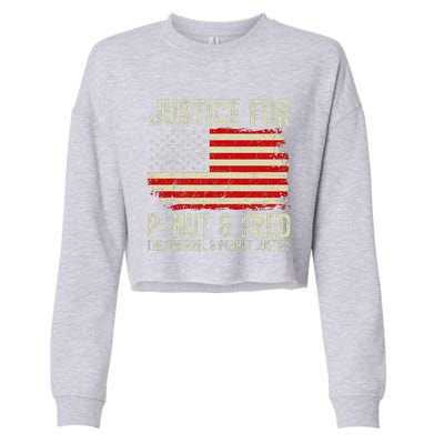 Justice For Pnut And Fred The Squirrel And Peanut Justice Cropped Pullover Crew