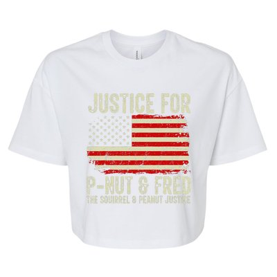 Justice For Pnut And Fred The Squirrel And Peanut Justice Bella+Canvas Jersey Crop Tee