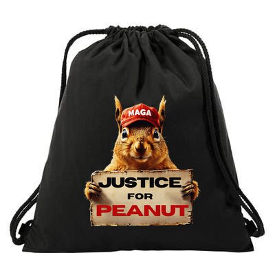 Justice For Peanut The Squirrel Wanted Drawstring Bag