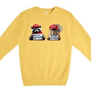 Justice For Peanut The Squirrel And Fred The Raccoon Premium Crewneck Sweatshirt