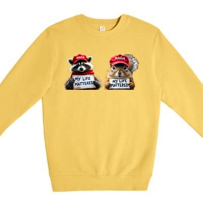 Justice For Peanut The Squirrel And Fred The Raccoon Premium Crewneck Sweatshirt