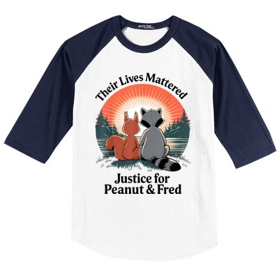 Justice For Peanut The Squirrel Justice For Fred The Raccoon Baseball Sleeve Shirt