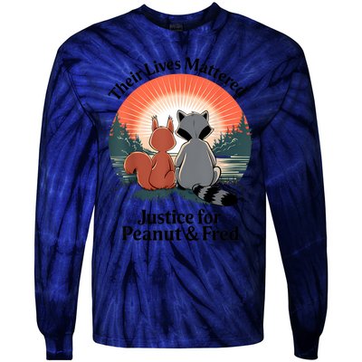 Justice For Peanut The Squirrel Justice For Fred The Raccoon Tie-Dye Long Sleeve Shirt