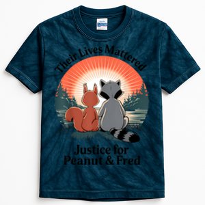 Justice For Peanut The Squirrel Justice For Fred The Raccoon Kids Tie-Dye T-Shirt