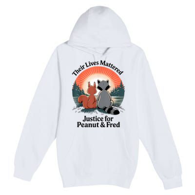 Justice For Peanut The Squirrel Justice For Fred The Raccoon Premium Pullover Hoodie