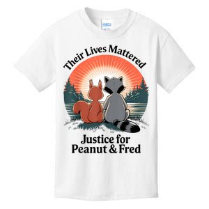 Justice For Peanut The Squirrel Justice For Fred The Raccoon Kids T-Shirt