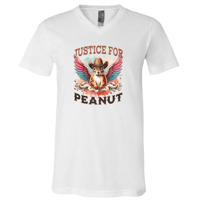 Justice For Peanut The Squirrel Peanut Squirrel V-Neck T-Shirt