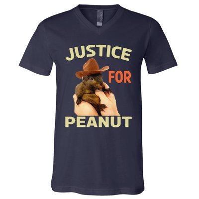 Justice For Peanut The Squirrel V-Neck T-Shirt