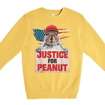 Justice For Peanut The Squirrel American Flag Peanut Squirrel Gift Premium Crewneck Sweatshirt