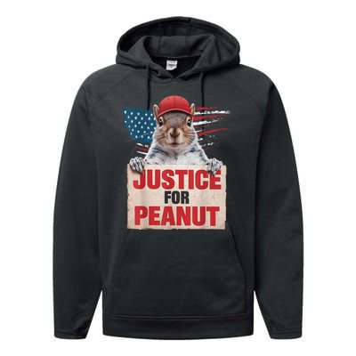 Justice For Peanut The Squirrel American Flag Peanut Squirrel Gift Performance Fleece Hoodie