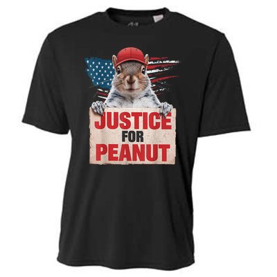 Justice For Peanut The Squirrel American Flag Peanut Squirrel Gift Cooling Performance Crew T-Shirt