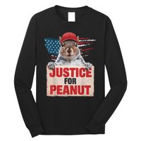 Justice For Peanut The Squirrel American Flag Peanut Squirrel Gift Long Sleeve Shirt