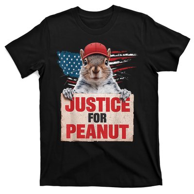 Justice For Peanut The Squirrel American Flag Peanut Squirrel Gift T-Shirt