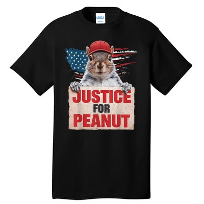 Justice For Peanut The Squirrel American Flag Peanut Squirrel Gift Tall T-Shirt