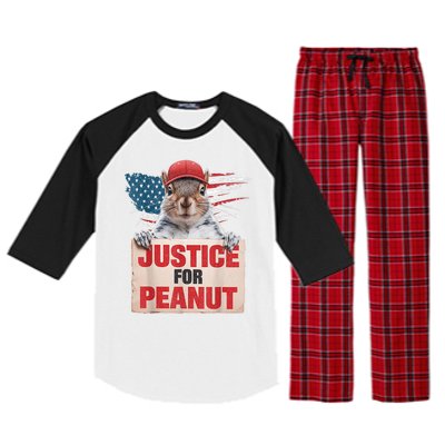 Justice For Peanut The Squirrel American Flag Peanut Squirrel Gift Raglan Sleeve Pajama Set