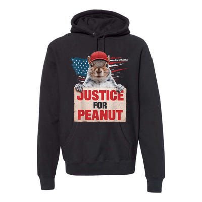 Justice For Peanut The Squirrel American Flag Peanut Squirrel Gift Premium Hoodie