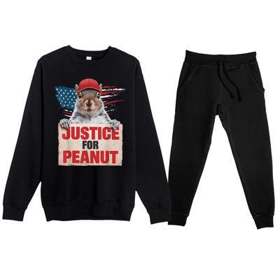 Justice For Peanut The Squirrel American Flag Peanut Squirrel Gift Premium Crewneck Sweatsuit Set