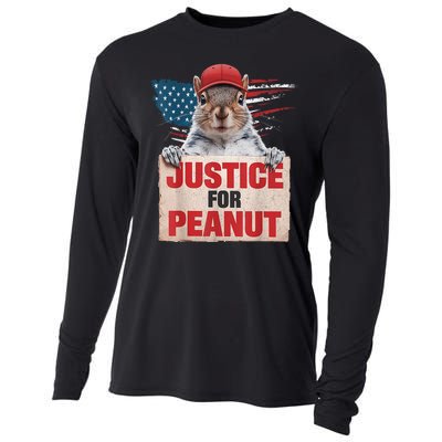 Justice For Peanut The Squirrel American Flag Peanut Squirrel Gift Cooling Performance Long Sleeve Crew