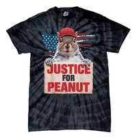 Justice For Peanut The Squirrel American Flag Peanut Squirrel Gift Tie-Dye T-Shirt