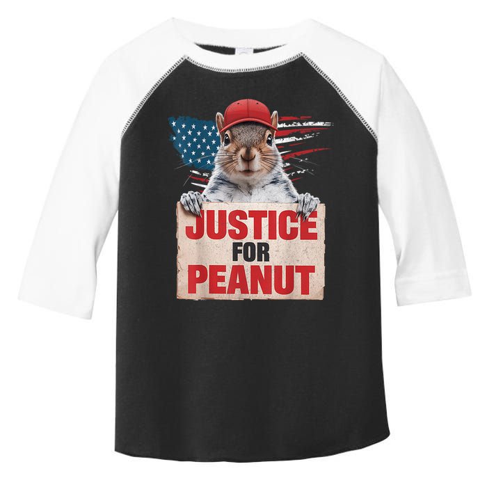 Justice For Peanut The Squirrel American Flag Peanut Squirrel Gift Toddler Fine Jersey T-Shirt