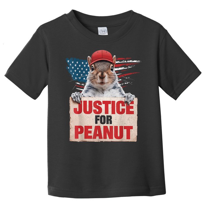 Justice For Peanut The Squirrel American Flag Peanut Squirrel Gift Toddler T-Shirt