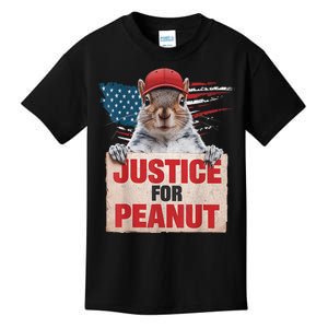 Justice For Peanut The Squirrel American Flag Peanut Squirrel Gift Kids T-Shirt