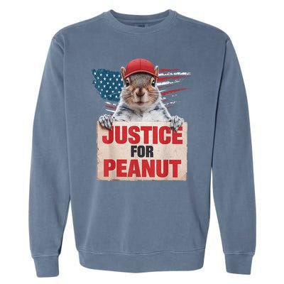 Justice For Peanut The Squirrel American Flag Peanut Squirrel Gift Garment-Dyed Sweatshirt