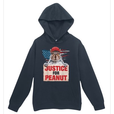 Justice For Peanut The Squirrel American Flag Peanut Squirrel Gift Urban Pullover Hoodie