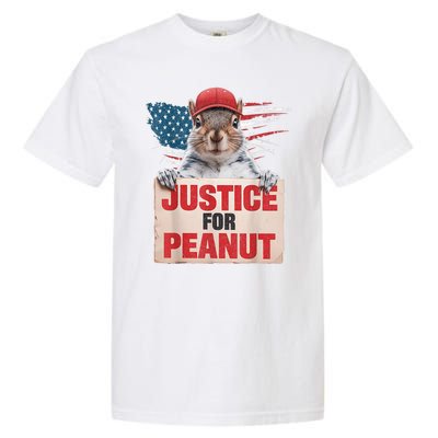 Justice For Peanut The Squirrel American Flag Peanut Squirrel Gift Garment-Dyed Heavyweight T-Shirt