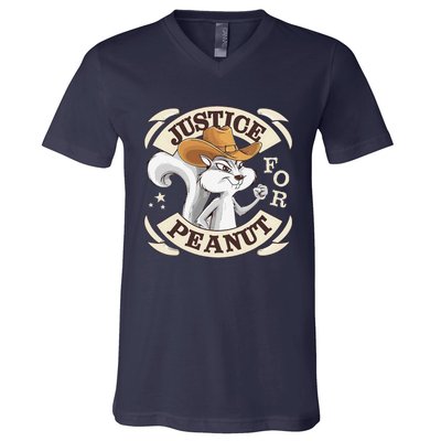 Justice For Peanut The Squirrel V-Neck T-Shirt