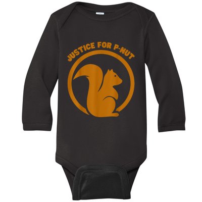 Justice For Peanut P’Nut Pnut Squirrel Lover Baby Long Sleeve Bodysuit