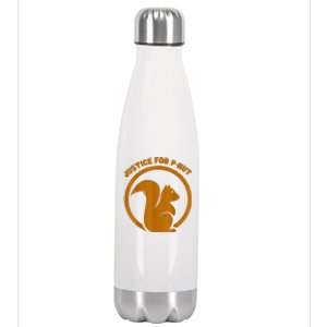 Justice For Peanut P’Nut Pnut Squirrel Lover Stainless Steel Insulated Water Bottle