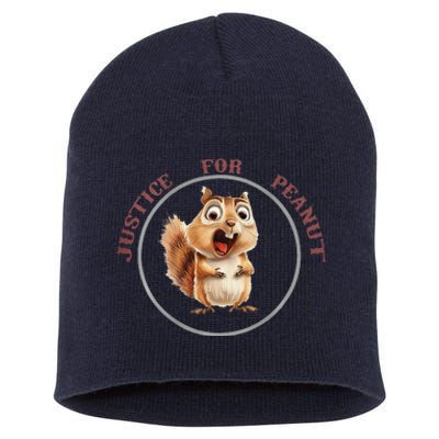 Justice For Peanut Design For Peanut Squirrel Short Acrylic Beanie