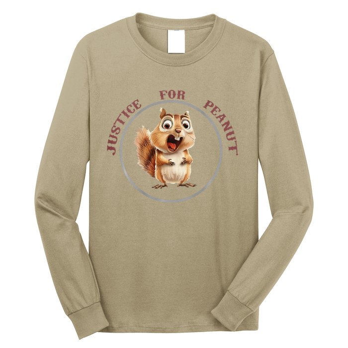 Justice For Peanut Design For Peanut Squirrel Long Sleeve Shirt