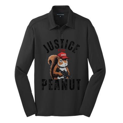 Justice For Peanut The Squirrel & Fred The Racoon Silk Touch Performance Long Sleeve Polo