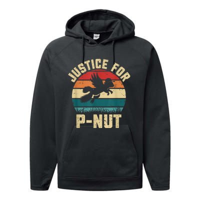 Justice For Peanut P’Nut Pnut Squirrel Lover Performance Fleece Hoodie