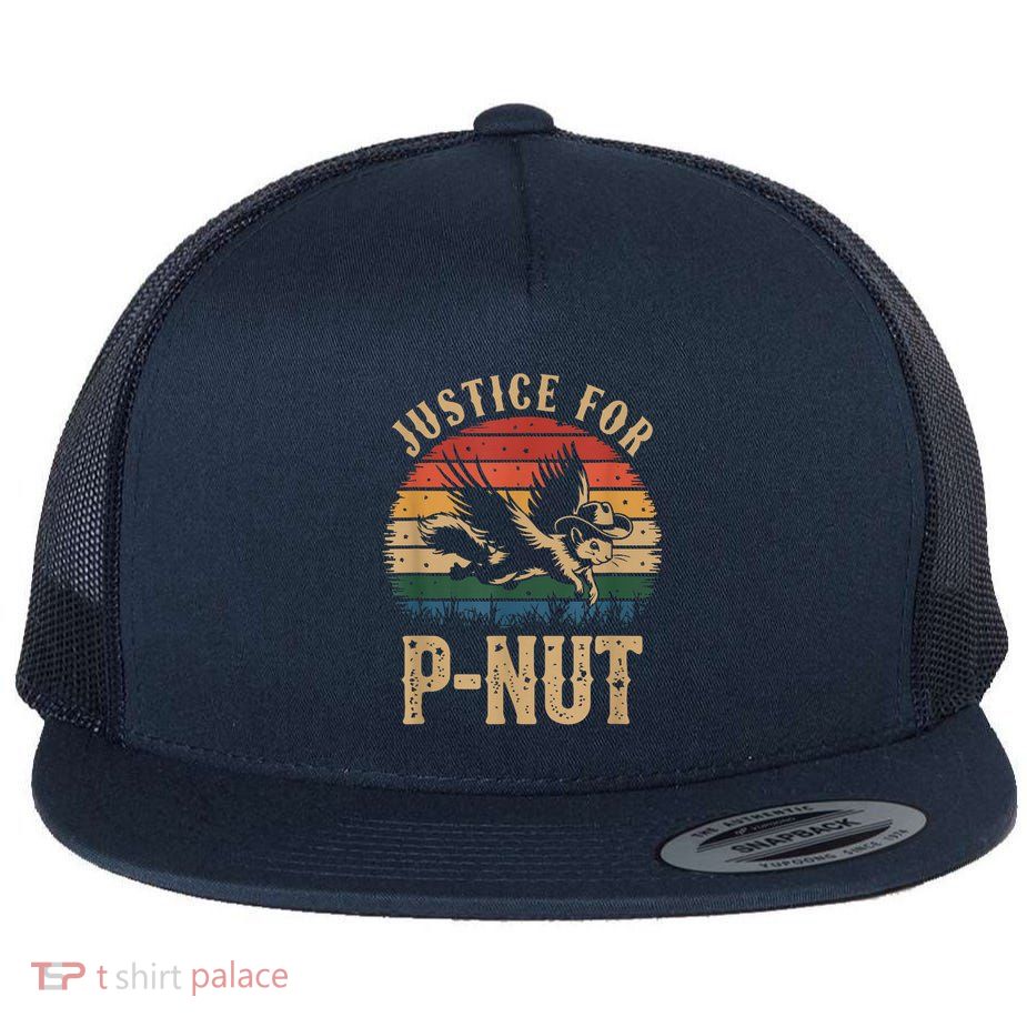 Justice For Peanut P’Nut Pnut Squirrel Lover Flat Bill Trucker Hat