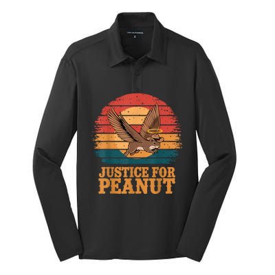 Justice For Peanut The Squirrel Peanut Squirrel Retro Silk Touch Performance Long Sleeve Polo