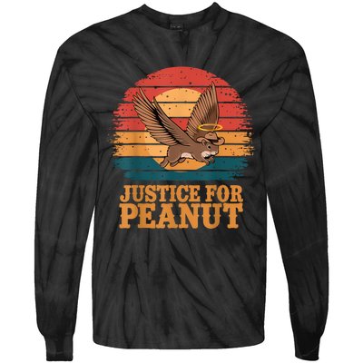 Justice For Peanut The Squirrel Peanut Squirrel Retro Tie-Dye Long Sleeve Shirt