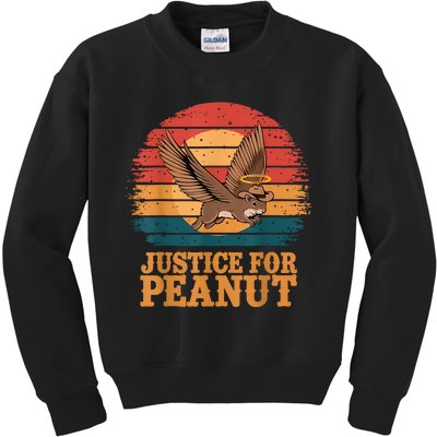 Justice For Peanut The Squirrel Peanut Squirrel Retro Kids Sweatshirt